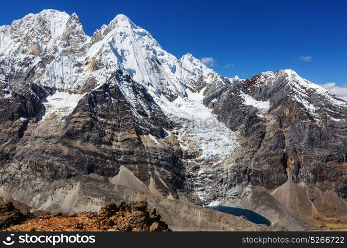 Beautiful mountains landscapes in Cordillera Huayhuash, Peru, South America