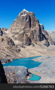 Beautiful mountains landscapes in Cordillera Huayhuash, Peru, South America