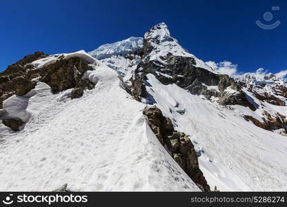 Beautiful mountains landscapes in Cordillera Huayhuash, Peru, South America