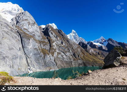 Beautiful mountains landscapes in Cordillera Huayhuash, Peru, South America