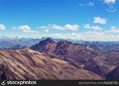 Beautiful mountains landscapes in Cordillera Huayhuash, Peru, South America