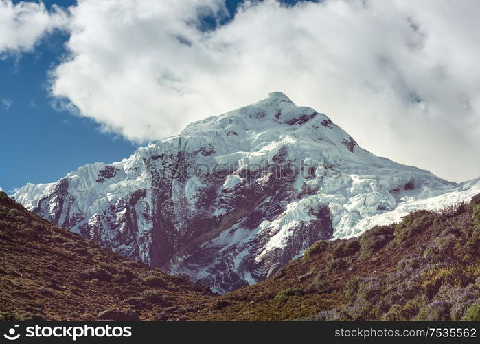 Beautiful mountains landscapes in Cordillera Huayhuash, Peru, South America