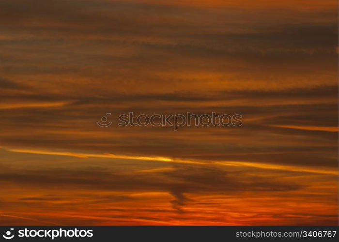 Beautiful natural colors of sunset.