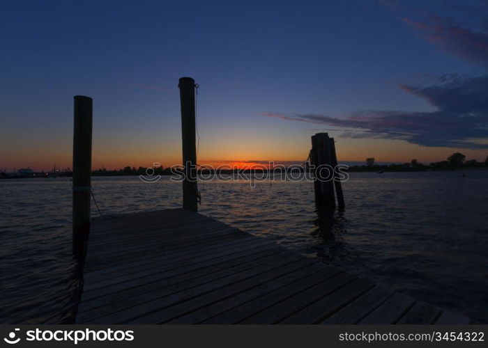 Beautiful natural colors of sunset on the ocean