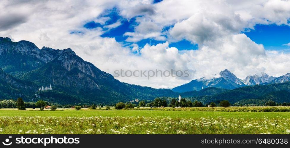 Beautiful natural landscape of the Alps. Forggensee and Schwanga. Beautiful natural landscape of the Alps. Forggensee and Schwangau, Germany, Bavaria