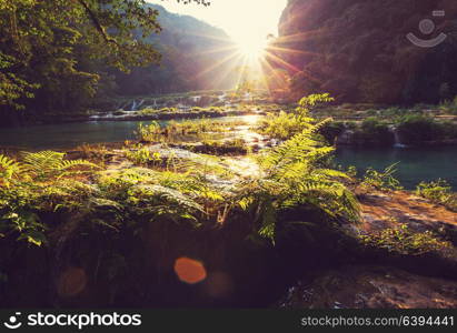 Beautiful natural pools in Semuc Champey, Lanquin, Guatemala, Central America