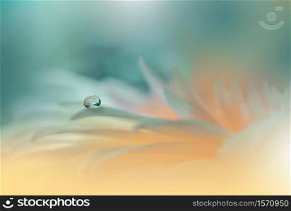 Beautiful Nature Background.Floral Art Design.Abstract Macro Photography.Gerbera Daisy Flower.Pastel Flowers.Green Background.Creative Artistic Wallpaper.Wedding Invitation.Celebration,love.Close up View.Happy Holidays.Yellow Color.Copy Space.Water Drop