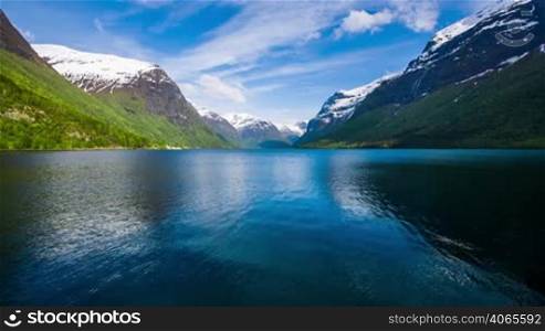 Beautiful Nature Norway lake Lovatnet.