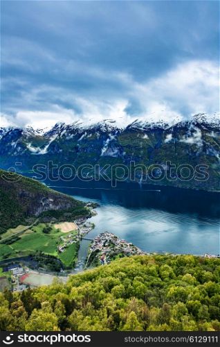 Beautiful Nature Norway natural landscape. Stegastein Lookout.