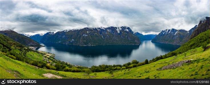 Beautiful Nature Norway natural landscape. Stegastein Lookout panorama.