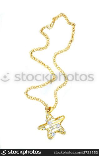 Beautiful necklace on a white background