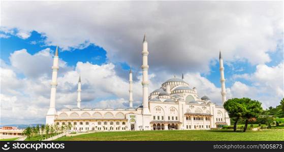 Beautiful new Camlica Mosque in Istanbul, Turkey.