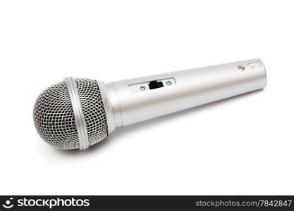 Beautiful new microphone on a white background