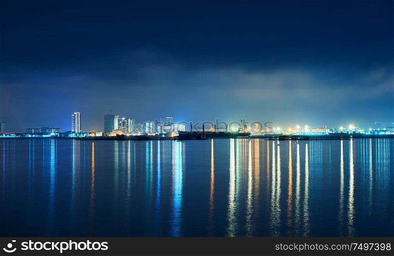 Beautiful night view of Penang Island .