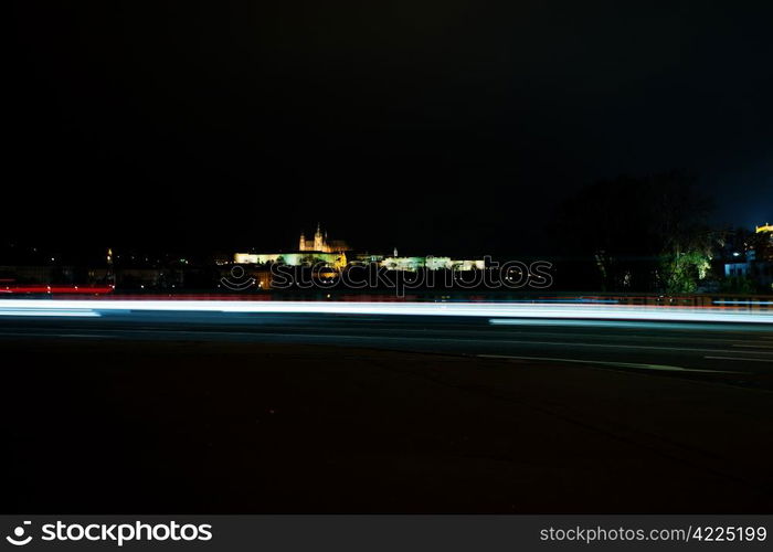 beautiful night view of Prague Castle