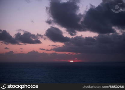 Beautiful ocean cloudy sunset