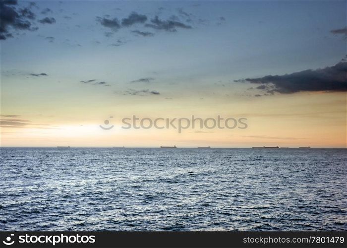 beautiful ocean waves at sunset newcastle australia