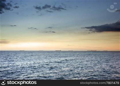 beautiful ocean waves at sunset newcastle australia