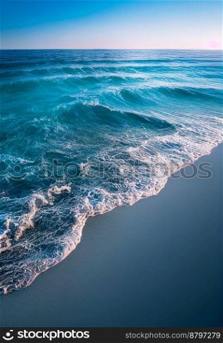 Beautiful ocean with clear water 3d illustrated