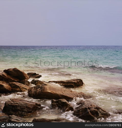 beautiful ocean with rocks, island of Thailand