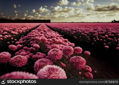 beautiful of pink Chrysanthemum flower in fields