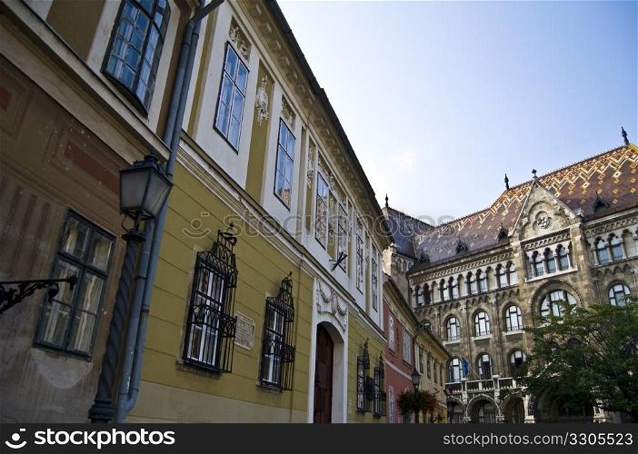 beautiful old building on the castle hill in Budapest