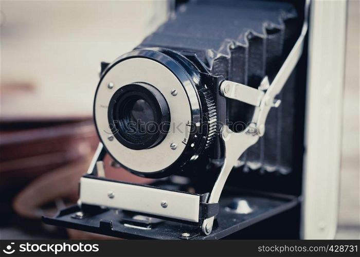 Beautiful old folding camera with a nice design