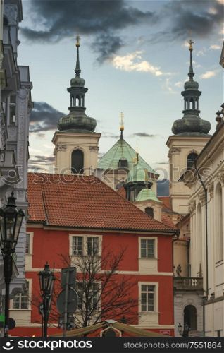beautiful old streets of Prague. Czech Republic