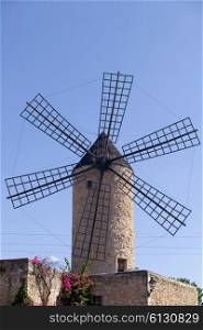 beautiful old windmill at Majorca island, Spain