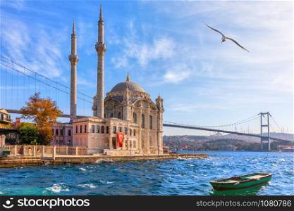 Beautiful Ortakoy Mosque in Istanbul, close view.. Beautiful Ortakoy Mosque in Istanbul, close view