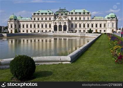 beautiful palace Belvedere in Vienna on a sunny day