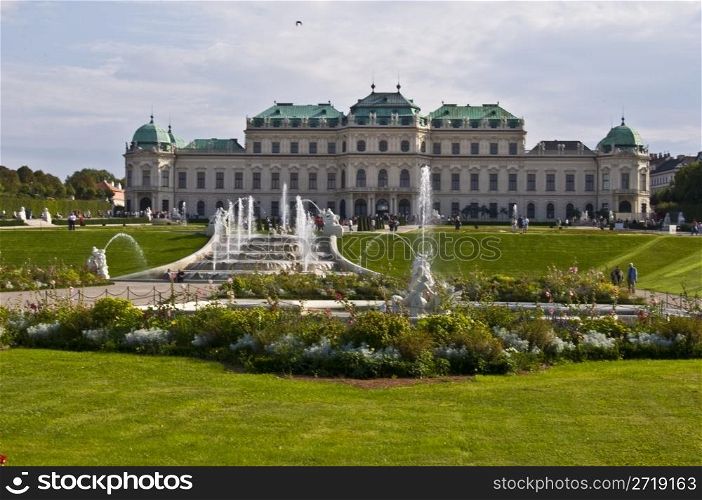 beautiful palace Belvedere in Vienna on a sunny day
