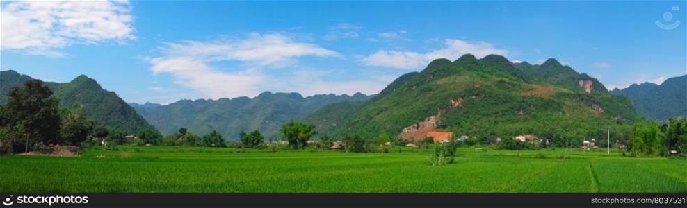 Beautiful panorama in Mai Chau Valley, North Vietnam, Southeast Asia