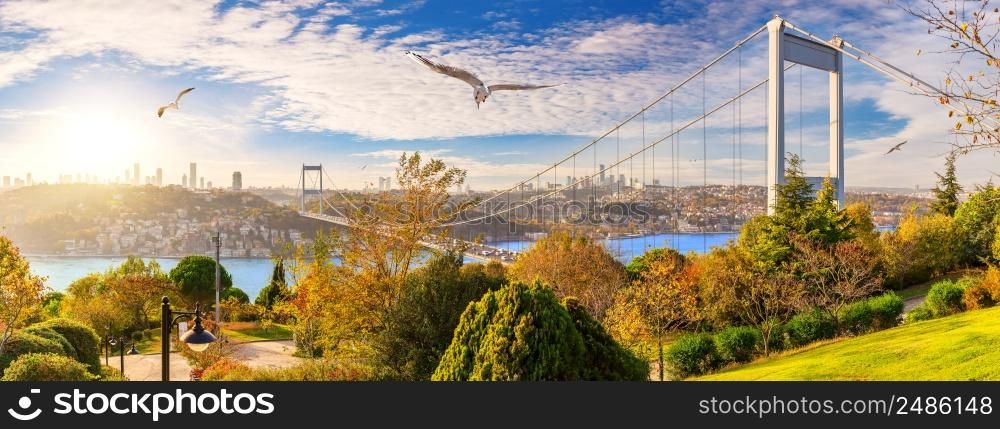 Beautiful panorama of Istanbul and the Second Bosphorus Bridge, Turkey.. Beautiful panorama of Istanbul and the Second Bosphorus Bridge, Turkey
