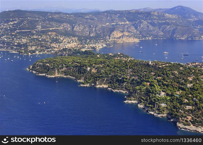 Beautiful panorama of Saint Jean Cape Ferrat, French Riviera, France