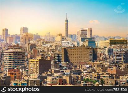 Beautiful panorama of the city of Cairo in Egypt