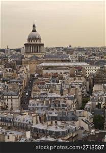 Beautiful panoramic of the Pantheon from Notre Dame Cathedral