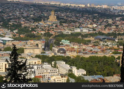 Beautiful panoramic view of Tbilisi in Georgia