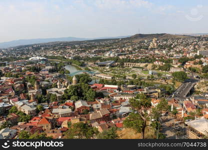 Beautiful panoramic view of Tbilisi in Georgia