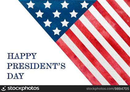 Beautiful pattern with the colors of the American Flag. Closeup, no people, textured surface. Congratulations for family, relatives, friends and colleagues. Happy Presidents’ Day. Congratulatory inscription for the holiday