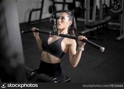 Beautiful perfect body woman is work out in the gym