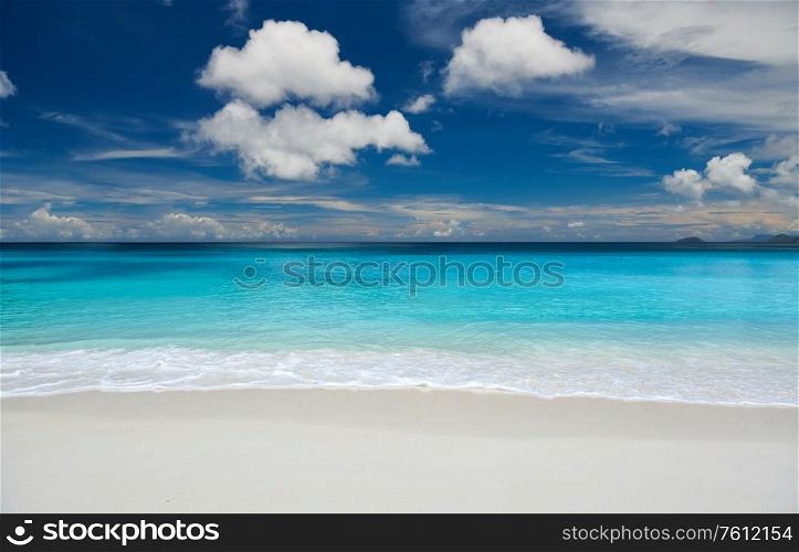 Beautiful Petite Anse beach at Mahe, Seychelles