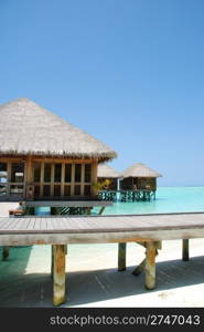 beautiful photo of a wooden bungalow in Maldives