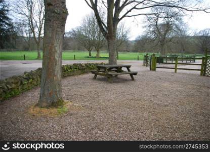 beautiful picnic area in a public park at the countryside