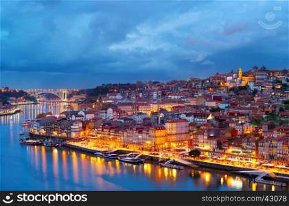 Beautiful Porto Old Town at twilight, Portugal