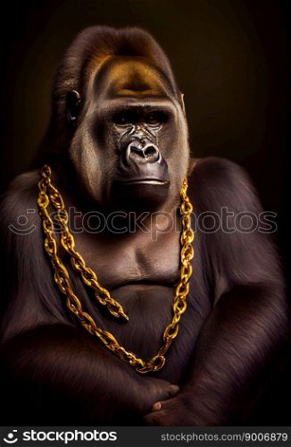 Beautiful Portrait of a Gorilla. Generative AI 