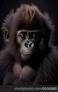 Beautiful Portrait of a Gorilla. Generative AI
