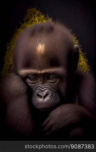 Beautiful Portrait of a Gorilla. Generative AI 