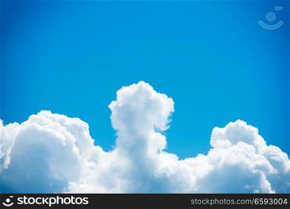 Beautiful pure white clouds on bright blue sky