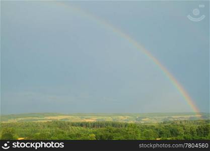 Beautiful Rainbow in Burgundy, France .